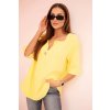 Dámska mušelínová košeľa Delilah s gombíkom žltá