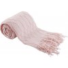 Tempo Kondela TEMPO-KONDELA SULIA TYP 1, pletená deka so strapcami, svetloružová, 120x150 cm
