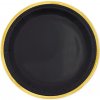 Party Papierový tanier čierny Classic Gold 18 cm, 6 ks