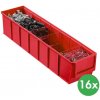 Allit Plastový regálový box ShelfBox typ B 91 x 400 x 81 mm 16 ks červený