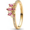 PANDORA Disney pozlátený prsteň Tiara princeznej Rapunzel 163651C01