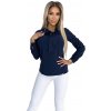 140-22 Business blouse with long sleeves and tie front - dark blue modrá XXL NUMOCO 5903938281761