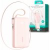 Joyroom Powerbanka JR-PR2L 10000mAh 35W s vestavěným zatahovacím kabelem USB-C a kabelem Lightning Lanyard - růžová
