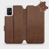 Flip puzdro na mobil Samsung Galaxy A51 – Hnedé – kožené – Brown Leather 5903516122639