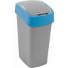 Curver odpadkový koš, FLIP BIN, stříbrný/modrý, 25l