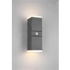 TRIO 270669242 AVON exteriérové nástenné svietidlo so senzorom SMD LED V280mm 2x7W/800lm 3000K IP54 antracit, biela