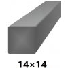 BranyPosuvne.sk Hranatá štvorcová plná oceľová tyč 14x14 mm (štvorhran), bez povrchovej úpravy 6 m (J-S14x14-6)