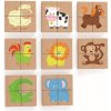 VIGA Drevené magnetické puzzle Zvieratká 32 dielikov