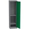 Univerzálna dielenská skriňa (505 mm) s DVB perforáciou, 2 police, zelená