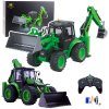RC kolesový traktor bager HUINA 1:14 zelený so svetlami a zvukom
