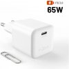 FIXED Mini GaN s USB-C výstupom a podporou PD 65 W biela FIXCG65M-C-WH