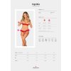 Krásny set otvorený Ingridia crotchless set - Obsessive XL/2XL červená