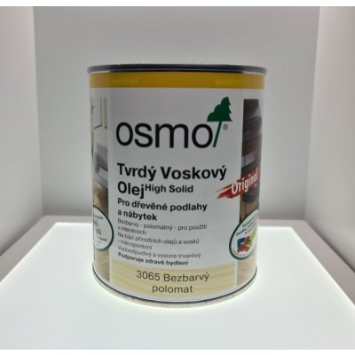 Osmo 3065 Tvrdý voskový olej Originál 2,5 l Bezfarebný polomatný