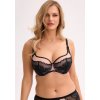 Polovystužená podprsenka Gaia BSM 1308 Amara Maxi, čierno-ružová