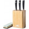 Sada nožov G21 Damascus Premium v bambusovom bloku, krabička, 5 ks brúsnych kameňov