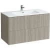 Laufen Pro S - Skrinka s umývadlom, 100x50x61 cm, 2 zásuvky, svetlý brest H8649622621041