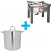 TECHNICA [Set] Vysoký hrniec s objemom 50,2 l a priemerom 400 mm s vekom z nehrdzavejúcej ocele + Plynový sporák 400x400x350 mm, 6,5 kW