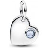 Prívesok PANDORA Gravírovateľné srdce s bledo modrým krištáľom | PAN794295C03 | 794295C03 | 5700303233024