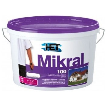 HET MIKRAL 100 Fasádna hladká akrylátová farba - biela - 18 kg