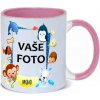 HRNČEK S FOTKOU FAREBNÝ RÁMIK ZVIERATKÁ 1 350 ML FOTOPOŠTA Farba: RUŽOVÝ