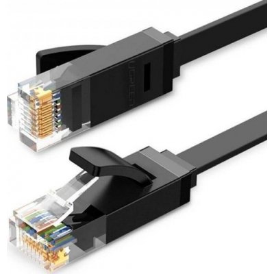 Ugreen UGREEN Ethernet RJ45 plochý síťový kabel, Cat.6, UTP, 2m (černý)