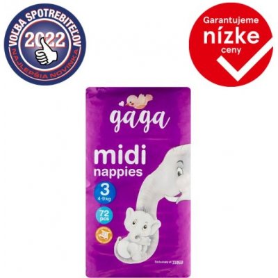 Tesco Gaga Plienky 3 Midi 72 ks