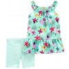 CARTER'S Set 2dielny tunika, legíny kr. Turquoise Floral dievča 6 m, veľ. 68