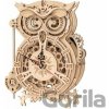 Robotime 3D drevené mechanické puzzle Hodiny Sova kyvadlové 161 ks