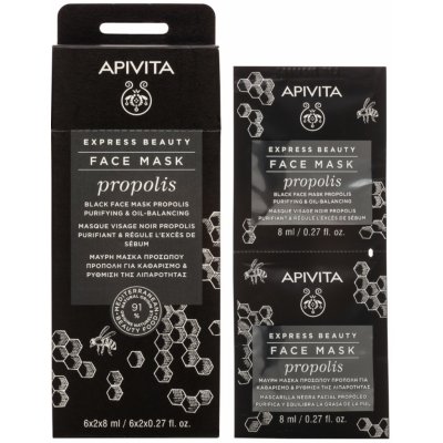 Apivita Express Beauty Propolis čistiaca maska pre mastnú pleť 2 x 8 ml