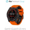 FixPremium - Dvojfarebný Silikónový Remienok pre Garmin (QuickFit 20mm), oranžový