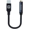 SWISSTEN AUDIO ADAPTÉR TEXTILE USB-C/JACK (samice) 0,15 M CERNÝ 73501301