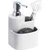 BISK Erga Basic, keramický kuchynský organizér s dávkovačom saponátu 3ks, biela, ERG-07871