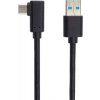 PremiumCord ku31cz2bk USB typ C/M zahnutý konektor 90° - USB 3.0 A/M, 2m