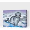 Vymalujsisam.sk Maľovanie podľa čísiel - Tuleň s rúžovými líčkami Veľkosť: 40x50cm, Rám: Na kartónovej doske