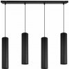 Light Home Závesné svietidlo Tuba, 4x čierne kovové tienidlo