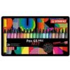 STABILO Pen 68 MAX Vláknový fix s klinovým hrotom - sada 20 farieb v plechu ARTY