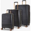 Sada cestovných kufrov ROCK TR-0238/3 ABS/PC - čierna - 102 L / 60 L + 20% EXPANDER / 34 L