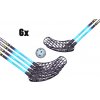 FLOORBEE 10 - 6x Douglas 32 Blue + Balls čierna / modrá, 96cm (=106cm), 4x ľavá + 2x pravá