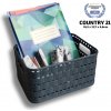Plastový košík COUNTRY, rovný, antracit (2l - 18x14x10)