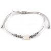 Náramok shamballa perleťové srdce šedá 1ks