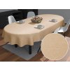 Biante Teflónový oválny obrus TF-092 Ornamenty - béžová light 140x160 cm
