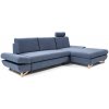 | Rohová čalúnená sedacia súprava AVESTA pravá modrá s úložným priestorom | LK0007