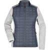 James & Nicholson Bunda JN 741, pletená, hybridní, dámská COT020741s6705-light melan 2XL Melír šedá světlá/melír antracit