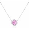 Agato Strieborný náhrdelník s ružovým zirkónom AGS1578-P