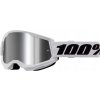 Okuliare na motorku 100 % STRATA 2 biele sklo s UV filtrom
