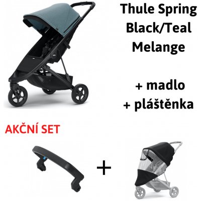 Thule Spring Black / Teal Melange 2021 + madlo + pláštenka
