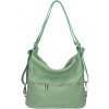 Mondo Italia Kožená kabelka na rameno/batoh 328 mätová Mäta