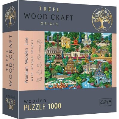 Trefl Drevené puzzle 1000 - Francúzsko - slávne miesta 20150