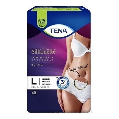 TENA Silhouette Normal Low Waist Blanc L dámske naťahovacie inkontinenčné nohavičky 1x5 ks