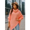 Fashionweek Dámské elegantní pončo s teplým rolákem JK-NOEMI Farba: Marhuľový, Veľkosť: Universal